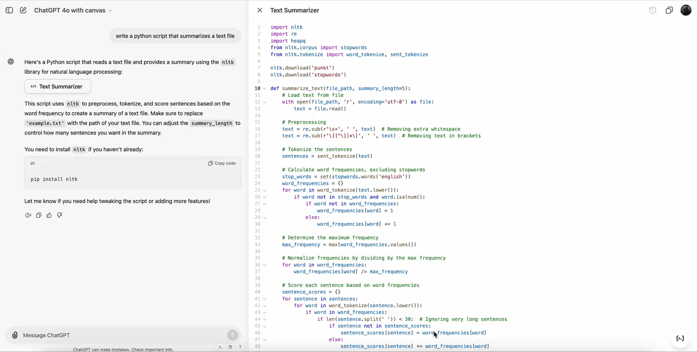 ChatGPT code diffs & writing edits